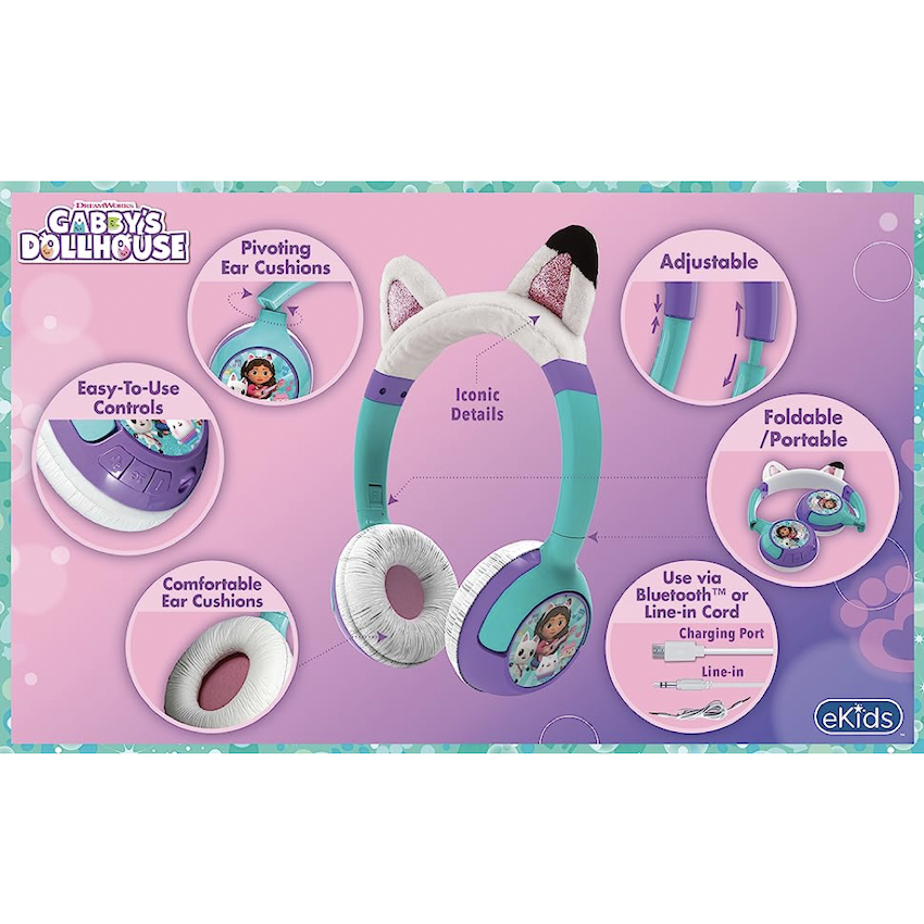 美國 Gabby's Dollhouse Headphone 藍牙耳機 (內置 Microphone)