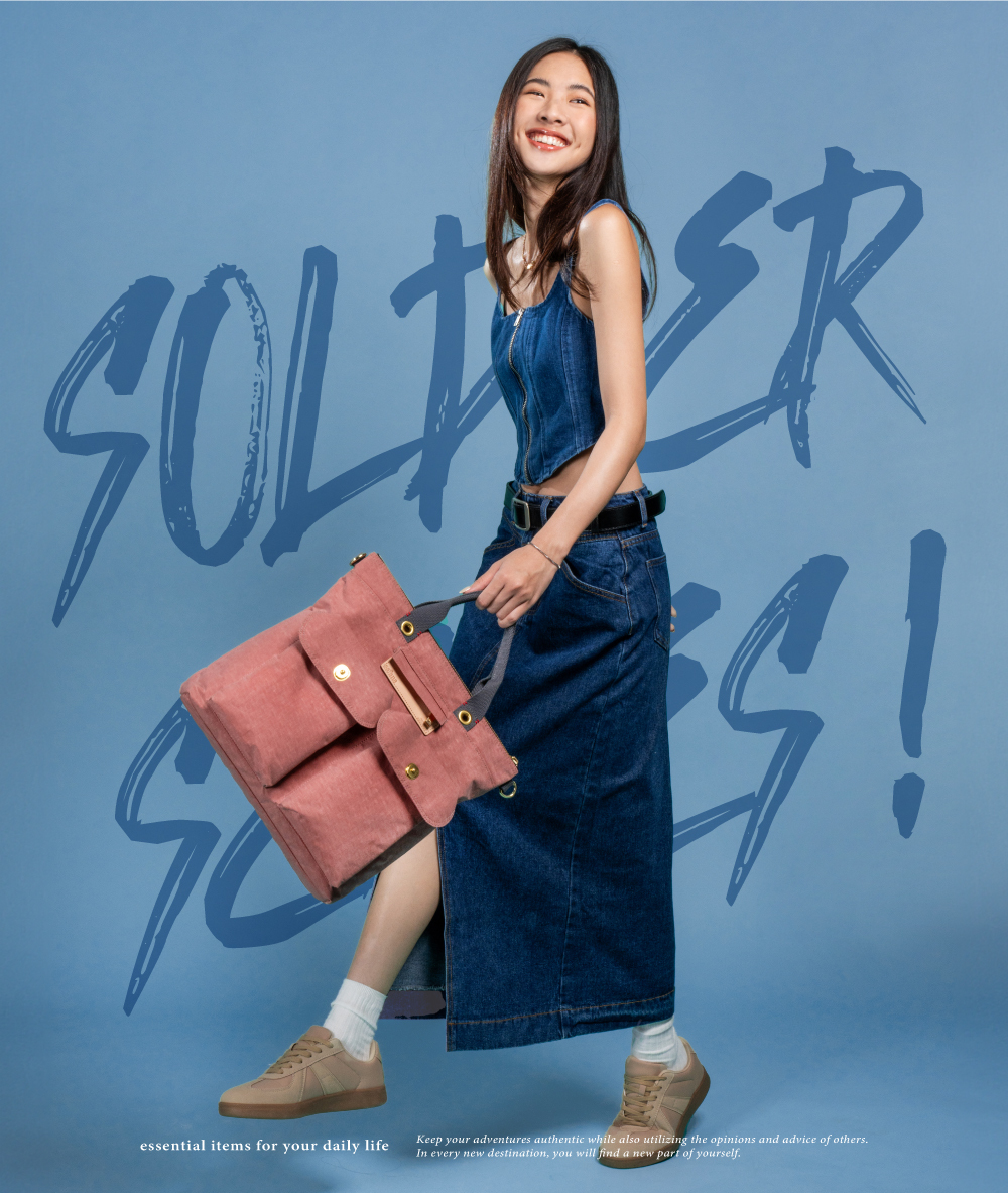 satana Soldier 趣淘隨型手提包-陶土紅 SOS3220-620 形象照