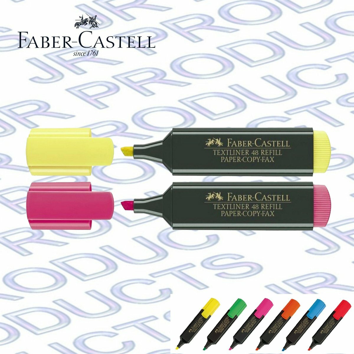 輝栢嘉 - 德國FABER TL1548 經典粗桿螢光筆 - 2 支