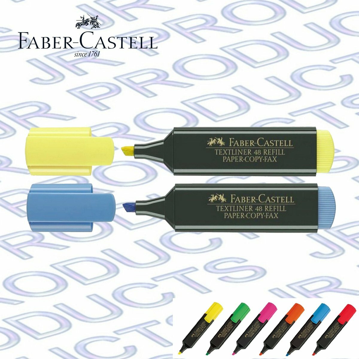 輝栢嘉 - 德國FABER TL1548 經典粗桿螢光筆 - 2 支