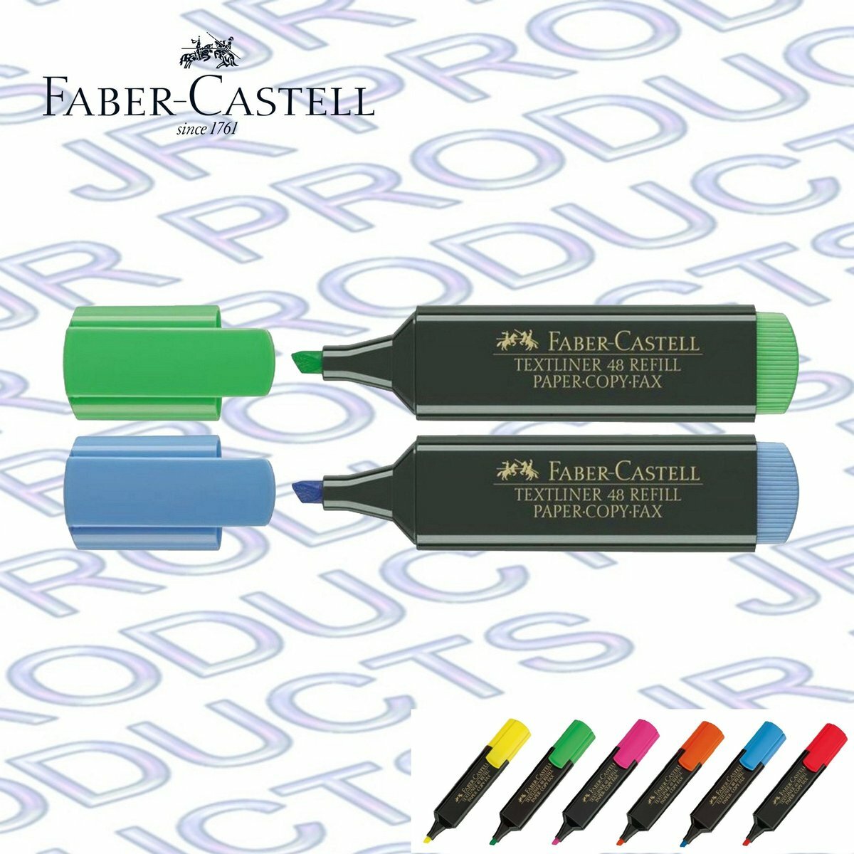 輝栢嘉 - 德國FABER TL1548 經典粗桿螢光筆 - 2 支