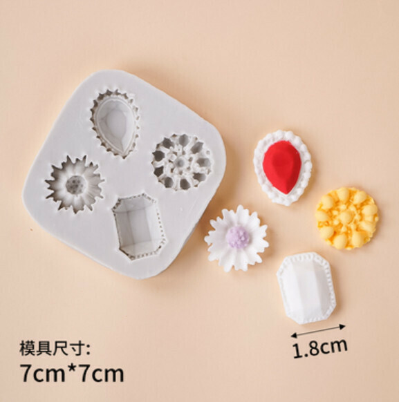 Popular chocolate fondant silicone baking molds (4 pieces for jewelry)