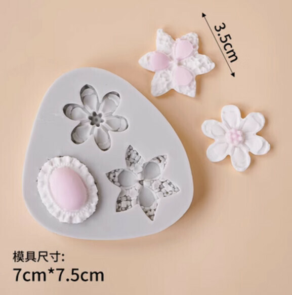 Popular chocolate fondant silicone baking molds (3 jewelry pieces)