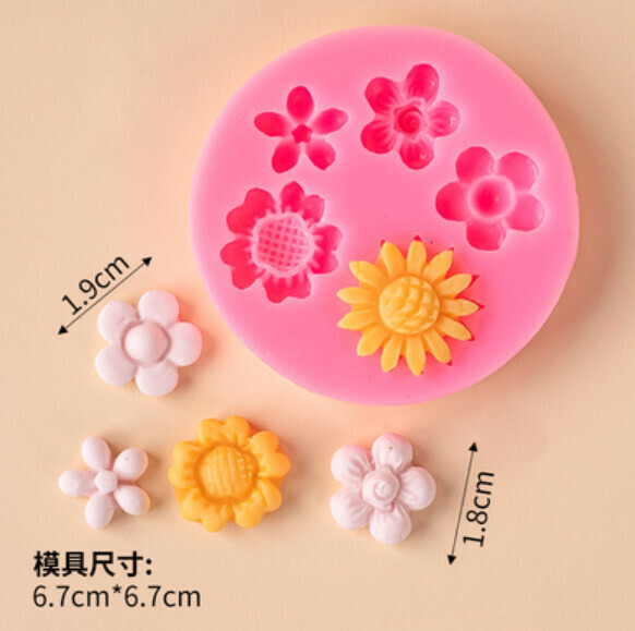 Popular chocolate fondant silicone baking mold (small flower cake decoration)