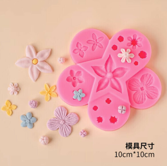 Popular chocolate fondant silicone baking mold (floral leaf, stamen plant combination)