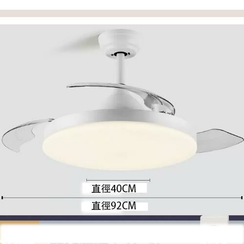 新款隱形風扇燈頂吊電風扇吊燈（吊頂-白色36寸-變光遙控【小米小愛版】）