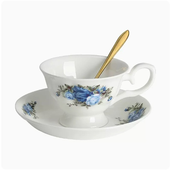 新款咖啡杯【華藍玫瑰】 