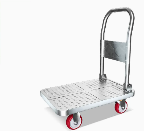 Hot selling foldable small steel trolley (4-inch wear-resistant wheels) (size: 70*45*83CM/can load 550 pounds)