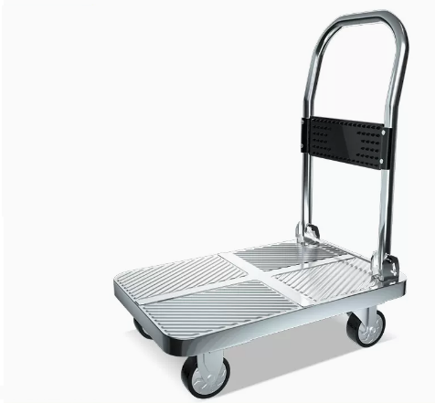 Hot selling foldable small steel trolley (3-inch silent dust-proof wheels) (size: 63*36*72CM/can load 400 pounds)
