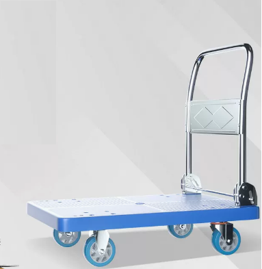 Hot selling foldable lightweight plastic trolley (4-inch PVC wear-resistant wheels) (size: 70*47CM/can load 350 pounds)