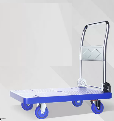 Hot selling foldable lightweight plastic trolley (4-inch reinforced dust-proof rubber wheels) (size: 70*47CM/can load 450 pounds)