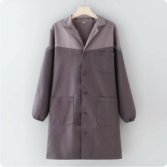 Hot selling long-sleeved work clothes apron [grey gray stitching full craft coat 180 size] [Specification: 100*45*120CM]