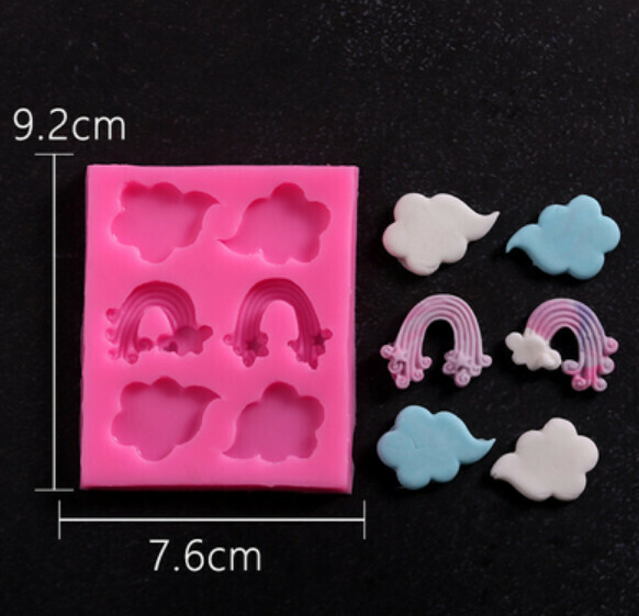 Hot selling chocolate fondant silicone baking mold (rainbow cloud)
