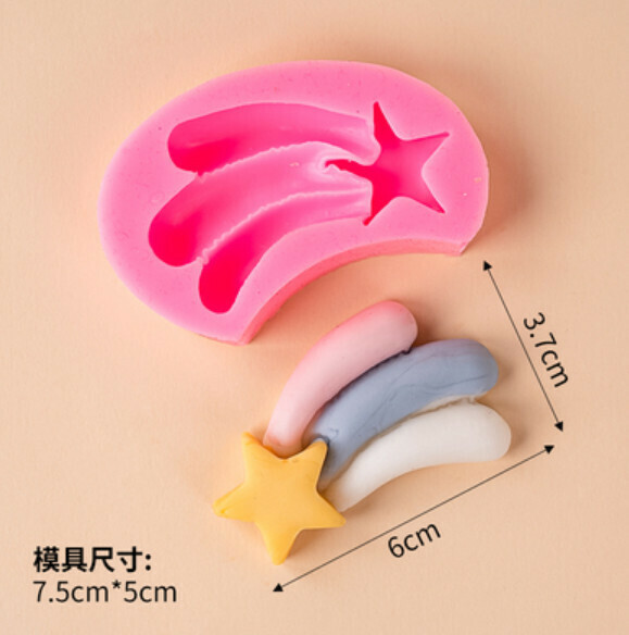 熱賣巧克力翻糖矽膠烘焙模具（彩虹流星）