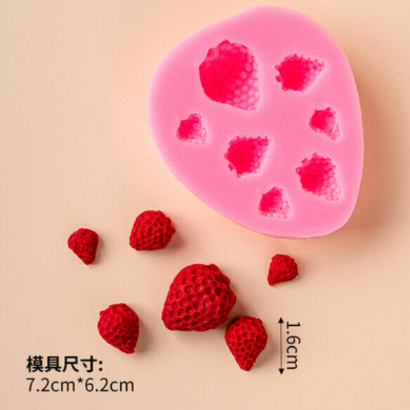 Hot Selling Chocolate Fondant Silicone Baking Mold (Strawberry Collection)