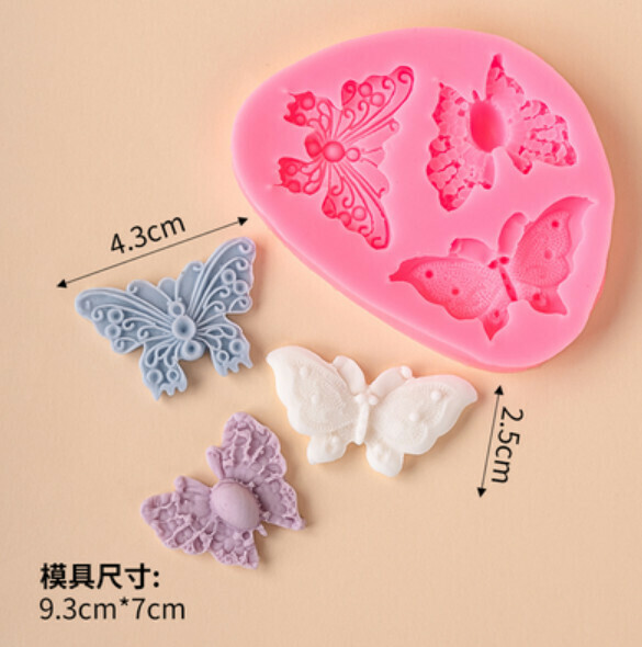 Hot selling chocolate fondant silicone baking mold (butterfly lace)