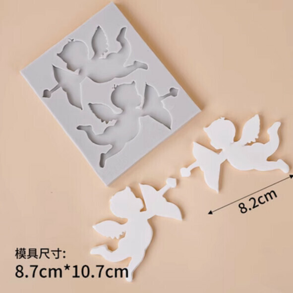 熱賣巧克力翻糖矽膠烘焙模具（平面2個天使）