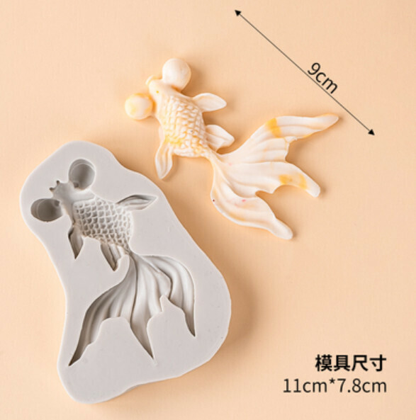 熱賣巧克力翻糖矽膠烘焙模具（大眼金魚）