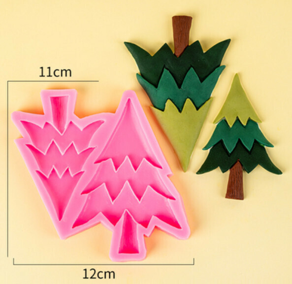 Hot selling chocolate fondant silicone baking mold (2 trees in a row)