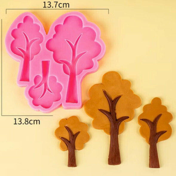 Hot selling chocolate fondant silicone baking mold (3 trees in a row)