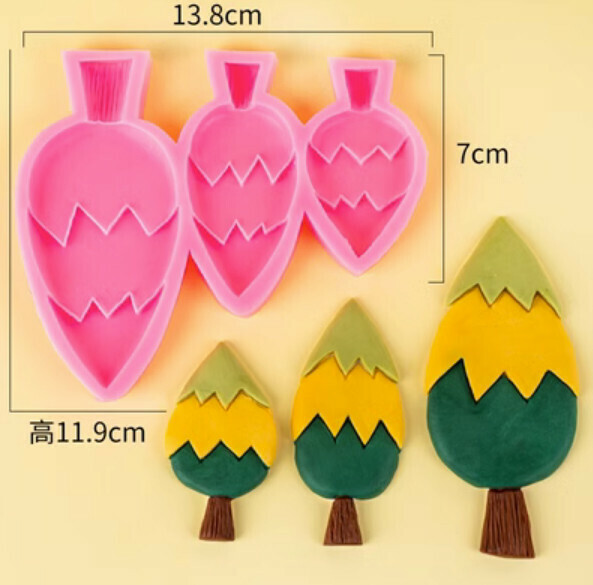 Hot selling chocolate fondant silicone baking mold (3 popsicle trees)