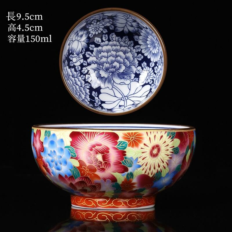 Hot selling high-end ceramic blue and white porcelain tea cup master cup (Wanhuali-Manhua)