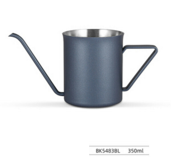 熱賣不銹鋼長嘴細口咖啡壺-普魯士藍-350ML/送吧臺毛巾