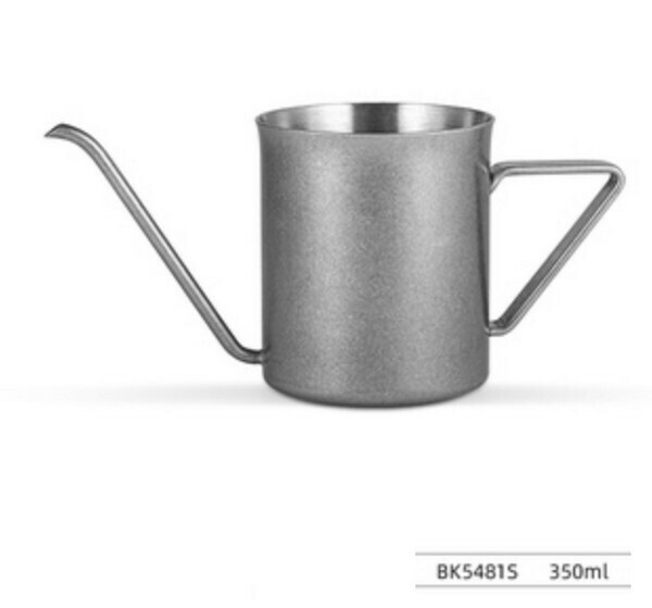 熱賣不銹鋼長嘴細口咖啡壺-銀斑-350ML/送吧臺毛巾