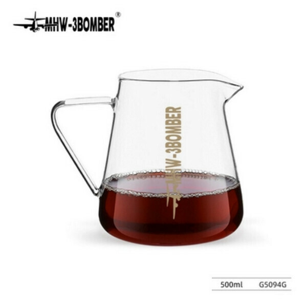 爆款帶把手玻璃咖啡壺-分享壺500ml-金字