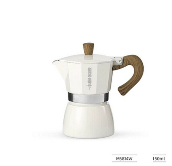 爆款家用特濃煮咖啡壺/摩卡壺-米白色150ML（送吧臺毛巾）
