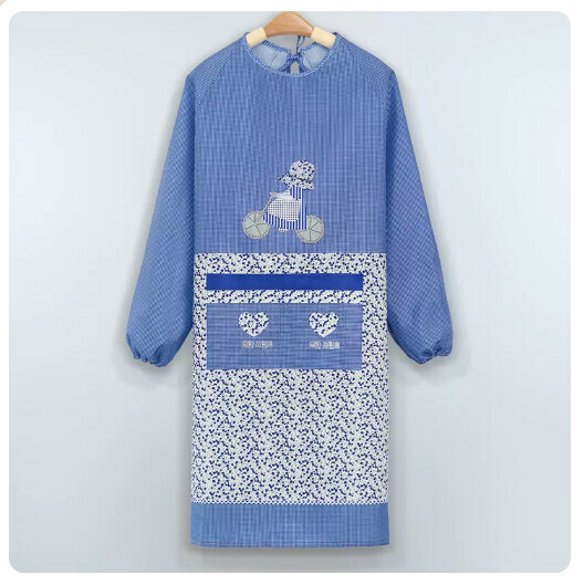 Popular kitchen oil-proof thin apron [breathable bicycle style-blue]