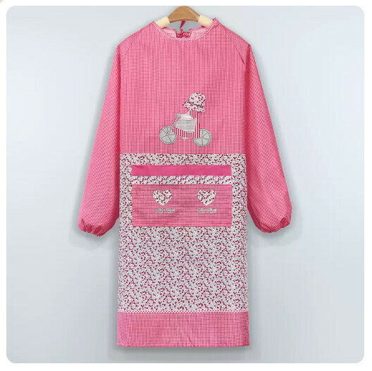 Popular kitchen oil-proof thin apron [breathable bicycle style-pink]