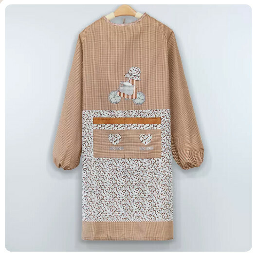 Popular kitchen oil-proof thin apron [breathable bicycle style-brown]