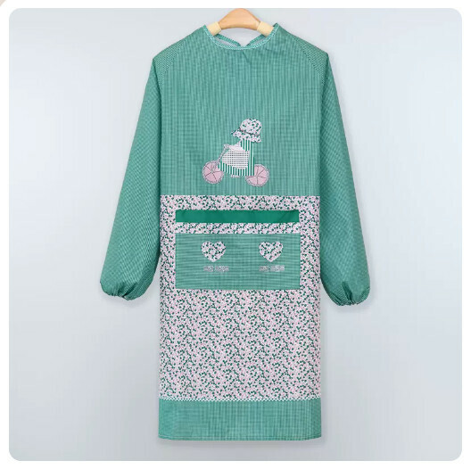 Popular kitchen oil-proof thin apron [Bicycle Breathable Style-Green]