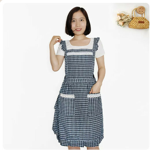 Popular kitchen oil-proof thin apron [breathable princess skirt-Yuzhao brown]