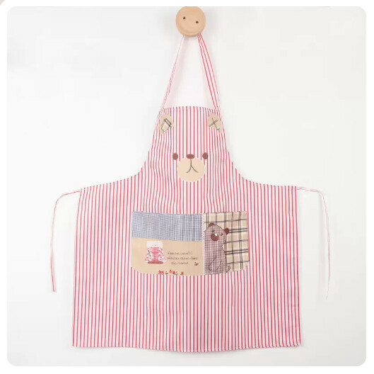 Popular kitchen thin breathable apron [Breathable Bear-Red]