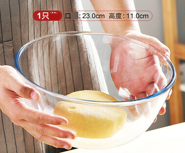 Popular transparent glass bowl (Specification: [Large] 2800ML❤ about 9.0 inches)