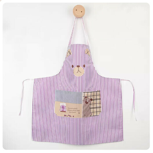 Popular kitchen thin breathable apron [breathable bear--purple]