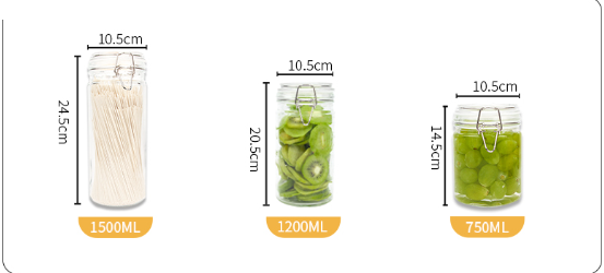 爆款玻璃密封罐（i系列）（規格：750ML-1500ML）