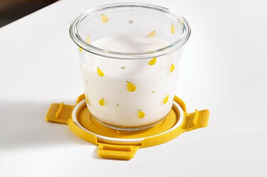 Hot style crisper portable leak-proof soup box glass soup bowl (specification: [Sydney style] 700ml + skylark yellow lid)