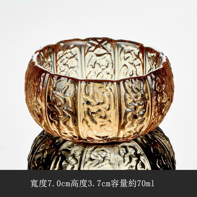 Hot style Japanese glass tea cup, tea cup (glass tea cup - brown)