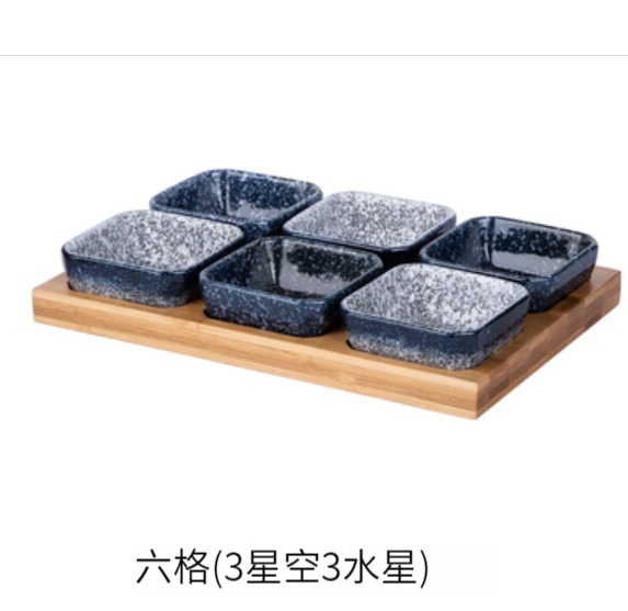 爆款陶瓷碟【6格裝（3星空+3水星）】 