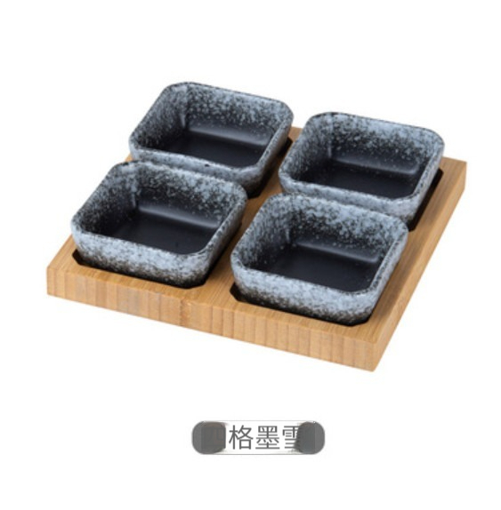 爆款陶瓷碟【6格裝（墨雪*6）】 