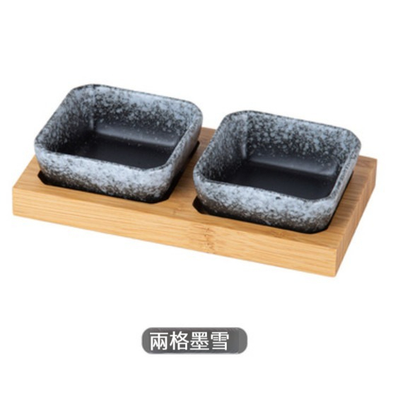 爆款陶瓷碟【2格裝（墨雪*2）】 