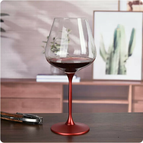 爆款家用玻璃紅酒杯（紅桿 550毫升）