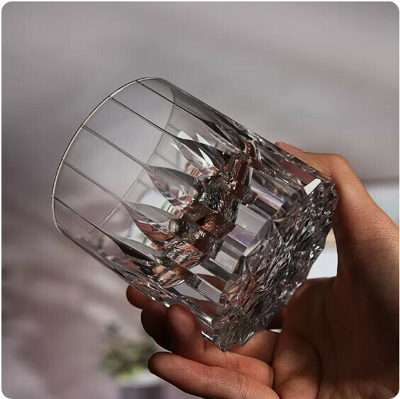 熱推玻璃威士卡杯（星芒開刻花）