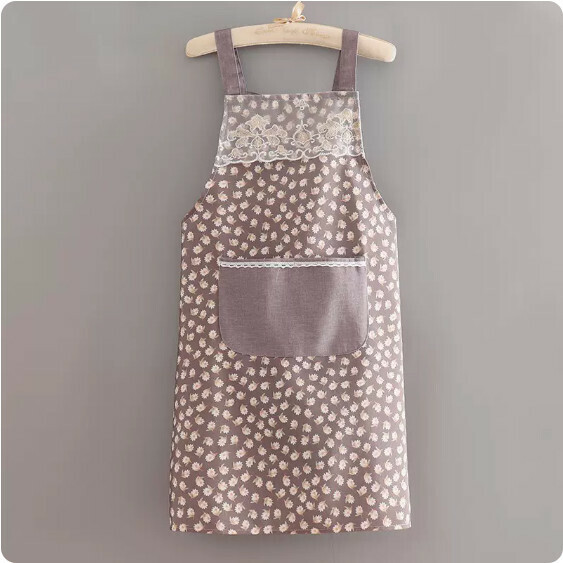Hotly recommended apron [Canvas straps, lace mini flower color] [Specification: 95*68CM]