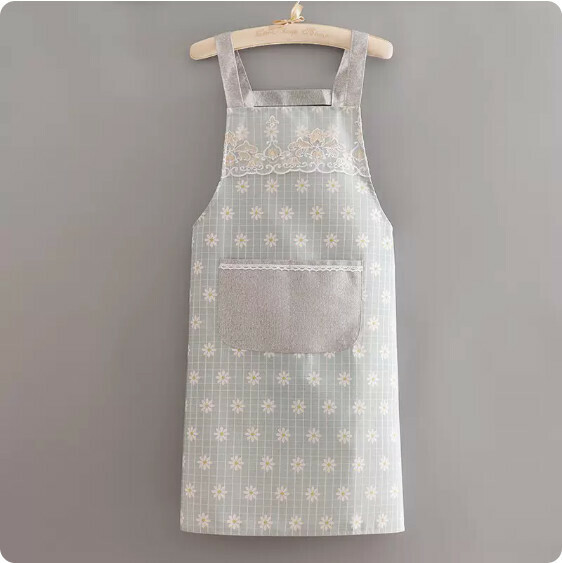 Hot recommended apron [canvas strap lace daisy gray] [specification: 95*68CM]