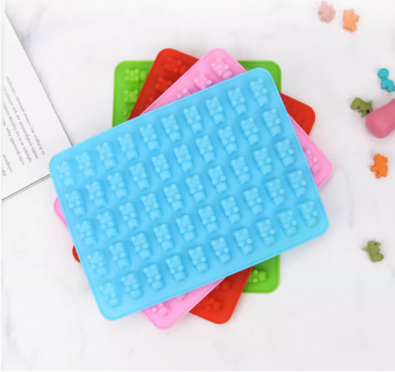 New cartoon fruit gummy mold (six-color bear) (specification: 19*14*1CM) (please contact customer service to confirm the delivery color after placing the order)