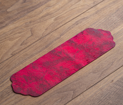 新款中式皮革防水幹泡席(祥雲紅色)(尺寸:長36CM*寬11CM)